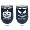 Halloween Pumpkin Stainless Wine Tumblers - Navy - Double Sided - Approval