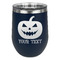 Halloween Pumpkin Stainless Wine Tumblers - Navy - Double Sided - Front