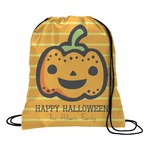 Halloween Pumpkin Drawstring Backpack - Medium (Personalized)