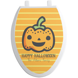 Halloween Pumpkin Toilet Seat Decal - Elongated (Personalized)