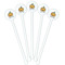 Halloween Pumpkin White Plastic 5.5" Stir Stick - Fan View