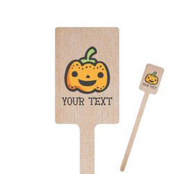 Halloween Pumpkin 6.25" Rectangle Wooden Stir Sticks - Double Sided (Personalized)