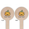 Halloween Pumpkin Wooden 6" Food Pick - Round - Double Sided - Front & Back