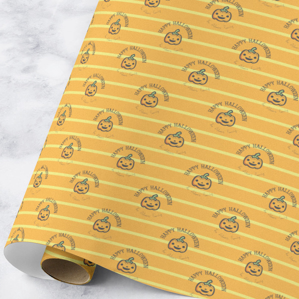 Custom Halloween Pumpkin Wrapping Paper Roll - Large - Matte (Personalized)