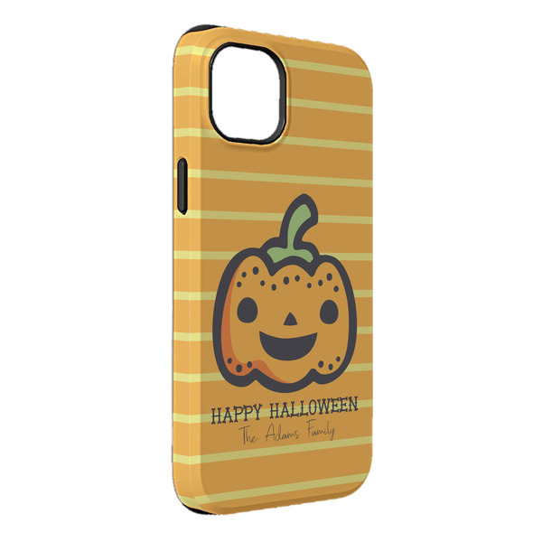 Custom Halloween Pumpkin iPhone Case - Rubber Lined - iPhone 14 Plus (Personalized)