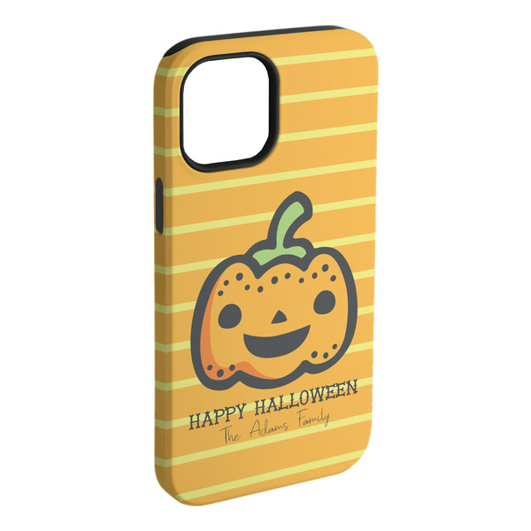 Custom Halloween Pumpkin iPhone Case - Rubber Lined - iPhone 15 Plus (Personalized)