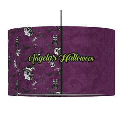 Witches On Halloween 12" Drum Pendant Lamp - Fabric (Personalized)