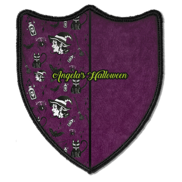 Custom Witches On Halloween Iron On Shield Patch B w/ Name or Text