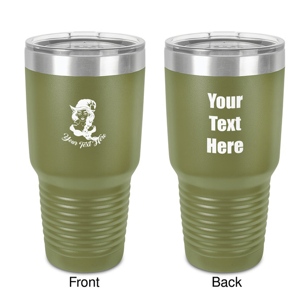 Custom Witches On Halloween 30 oz Stainless Steel Tumbler - Olive - Double-Sided (Personalized)