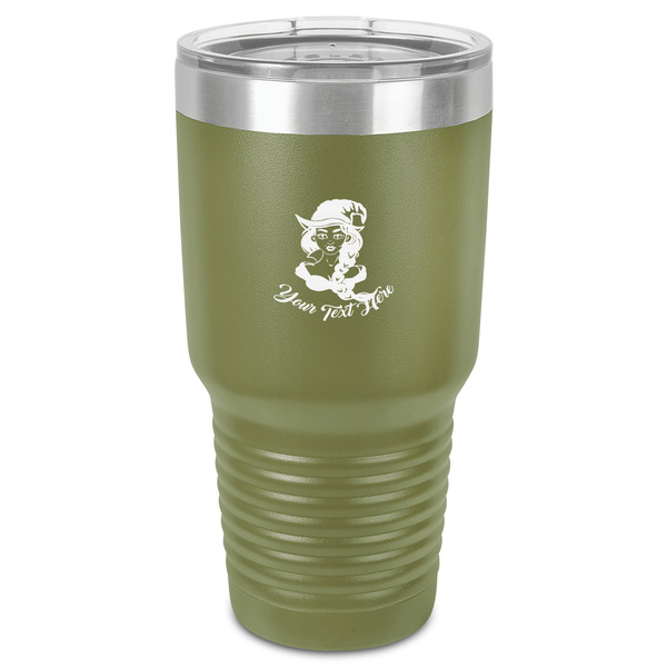 Custom Witches On Halloween 30 oz Stainless Steel Tumbler - Olive - Single-Sided (Personalized)