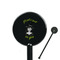 Witches On Halloween Black Plastic 5.5" Stir Stick - Round - Closeup