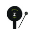 Witches On Halloween Black Plastic 7" Stir Stick - Round - Closeup