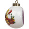 Witches On Halloween Ceramic Christmas Ornament - Poinsettias (Side View)