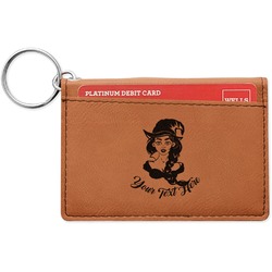 Witches On Halloween Leatherette Keychain ID Holder - Single Sided (Personalized)