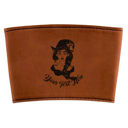 Witches On Halloween Leatherette Cup Sleeve (Personalized)