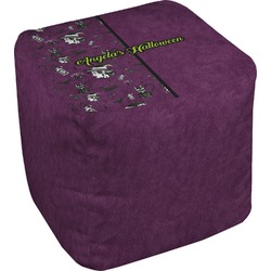 Witches On Halloween Cube Pouf Ottoman - 13" (Personalized)