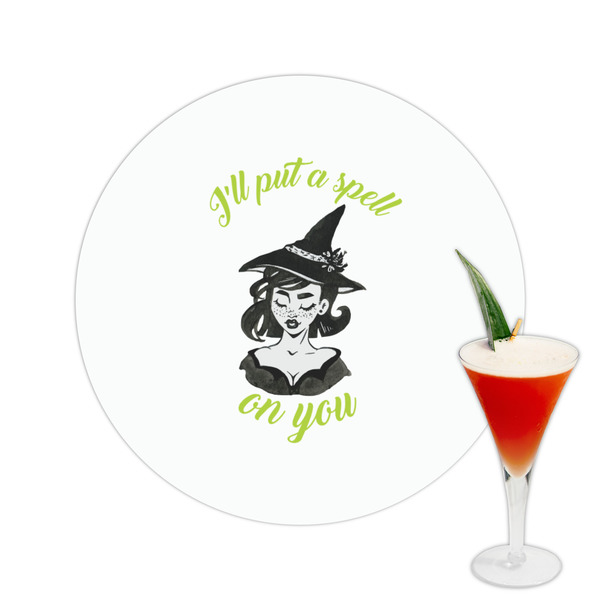 Custom Witches On Halloween Printed Drink Topper -  2.5" (Personalized)
