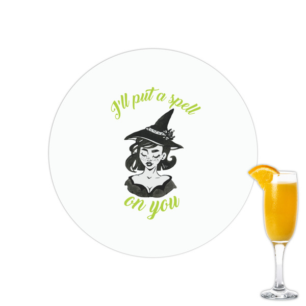 Custom Witches On Halloween Printed Drink Topper - 2.15" (Personalized)