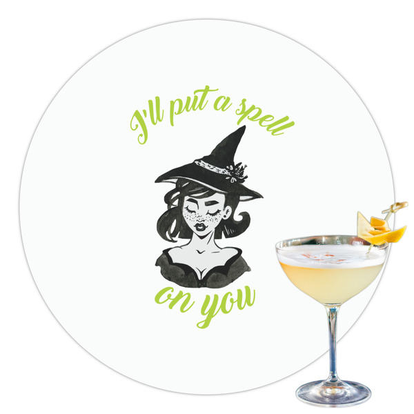 Custom Witches On Halloween Printed Drink Topper - 3.5" (Personalized)