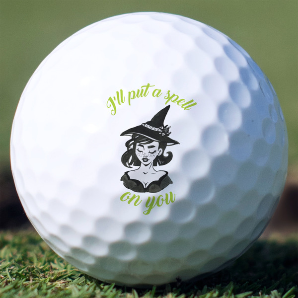 Custom Witches On Halloween Golf Balls - Titleist Pro V1 - Set of 12 (Personalized)