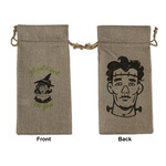 Witches On Halloween Large Burlap Gift Bag - Front & Back (Personalized)