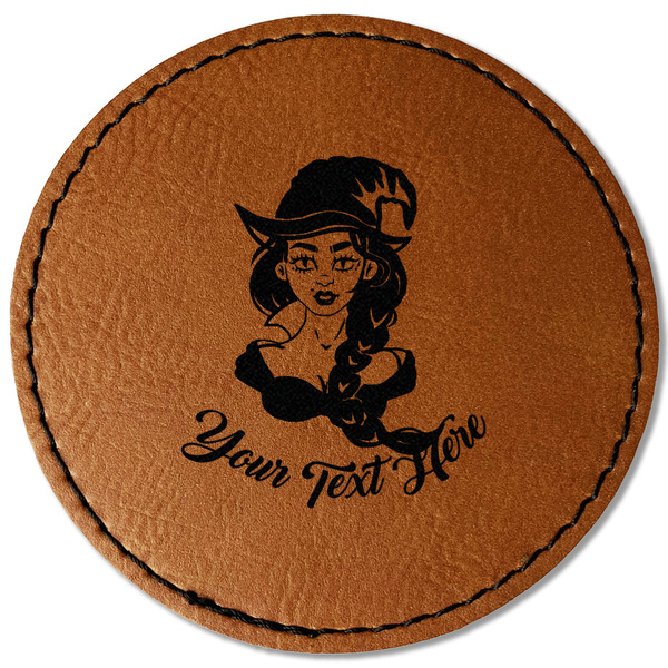 Custom Witches On Halloween Faux Leather Iron On Patch - Round (Personalized)