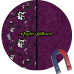 Witches On Halloween Round Fridge Magnet (Personalized)