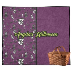 Witches On Halloween Outdoor Picnic Blanket (Personalized)