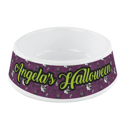 Witches On Halloween Plastic Dog Bowl - Small (Personalized)
