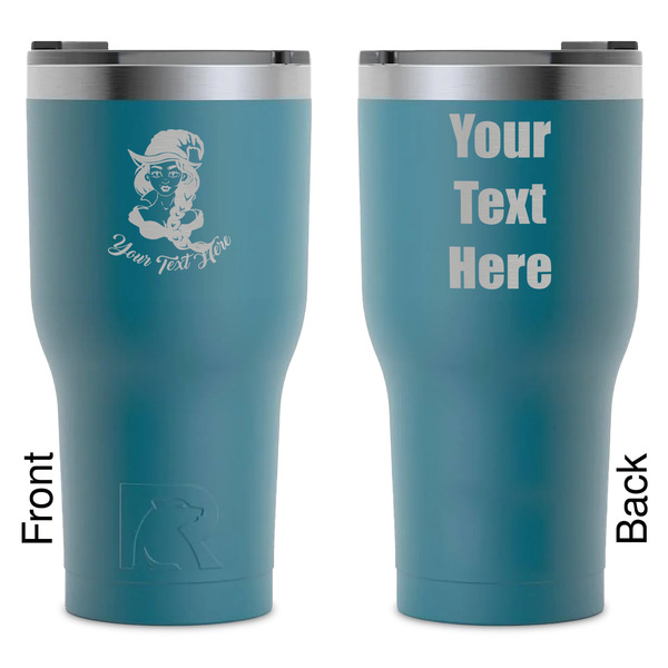 Custom Witches On Halloween RTIC Tumbler - Dark Teal - Laser Engraved - Double-Sided (Personalized)