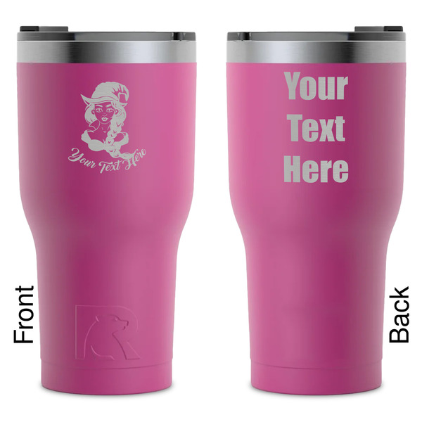 Custom Witches On Halloween RTIC Tumbler - Magenta - Laser Engraved - Double-Sided (Personalized)