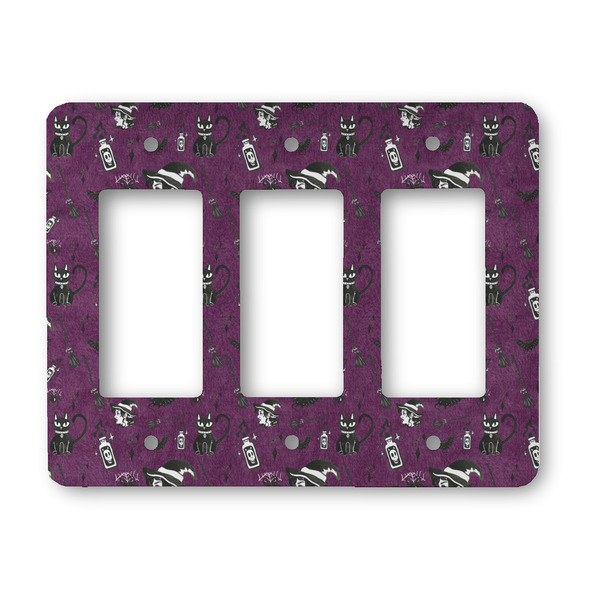 Custom Witches On Halloween Rocker Style Light Switch Cover - Three Switch