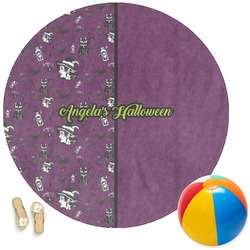 Witches On Halloween Round Beach Towel (Personalized)
