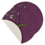 Witches On Halloween Round Linen Placemat - Single Sided - Set of 4 (Personalized)