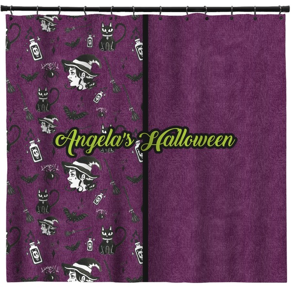 Custom Witches On Halloween Shower Curtain - 71" x 74" (Personalized)