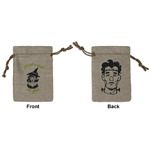 Witches On Halloween Small Burlap Gift Bag - Front & Back (Personalized)