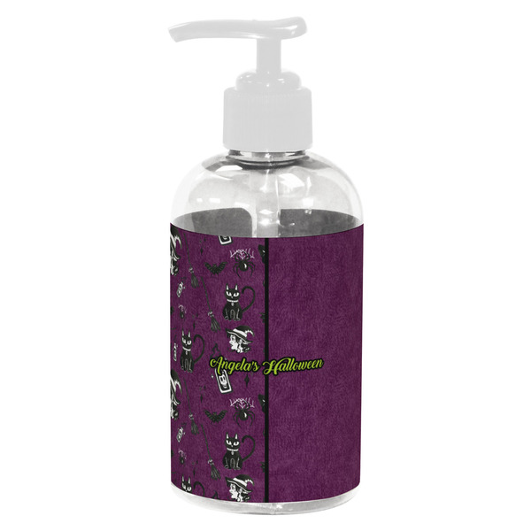 Custom Witches On Halloween Plastic Soap / Lotion Dispenser (8 oz - Small - White) (Personalized)