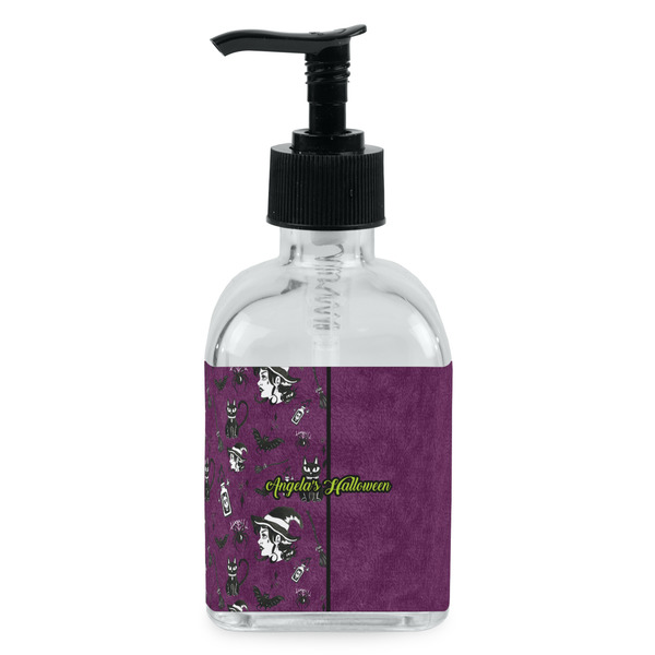 Custom Witches On Halloween Glass Soap & Lotion Bottle - Single Bottle (Personalized)