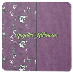 Witches On Halloween Square Rubber Backed Coaster (Personalized)