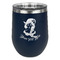 Witches On Halloween Stainless Wine Tumblers - Navy - Double Sided - Front