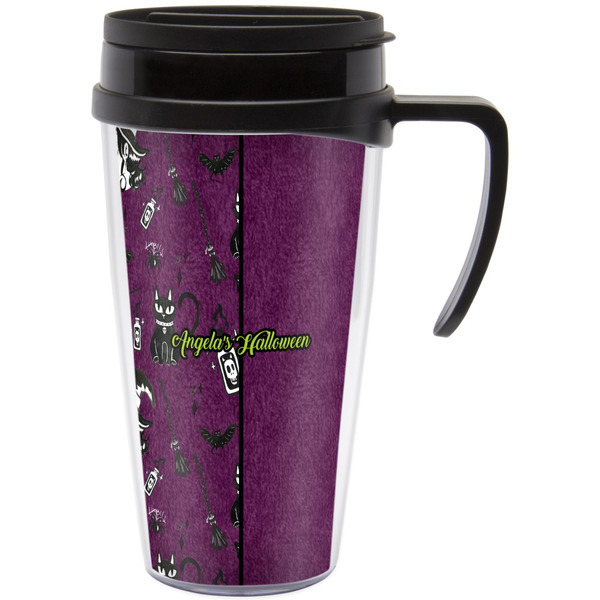 Custom Witches On Halloween Acrylic Travel Mug with Handle (Personalized)