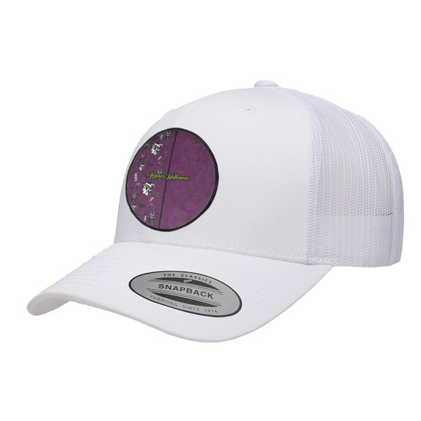 Custom Witches On Halloween Trucker Hat - White (Personalized)
