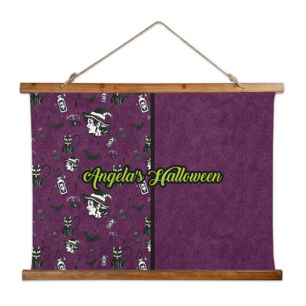 Custom Witches On Halloween Wall Hanging Tapestry - Wide (Personalized)