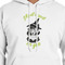 Witches On Halloween White Hoodie on Model - CloseUp