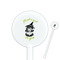 Witches On Halloween White Plastic 5.5" Stir Stick - Round - Closeup