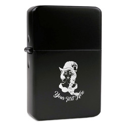 Witches On Halloween Windproof Lighter - Black - Double Sided & Lid Engraved (Personalized)