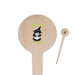 Witches On Halloween 4" Round Wooden Food Picks - Single Sided (Personalized)