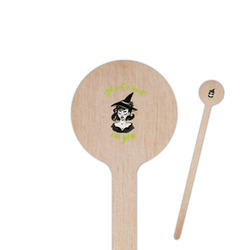 Witches On Halloween 7.5" Round Wooden Stir Sticks - Double Sided (Personalized)