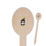 Witches On Halloween Oval Wooden Food Picks - Double Sided (Personalized)