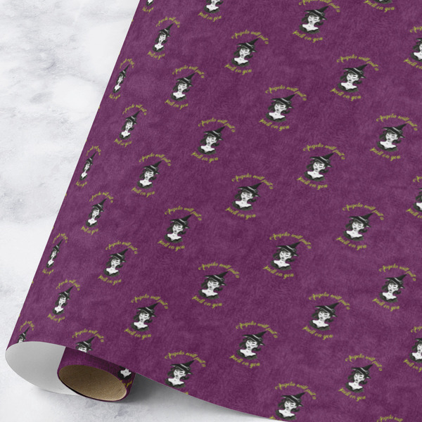 Custom Witches On Halloween Wrapping Paper Roll - Large (Personalized)